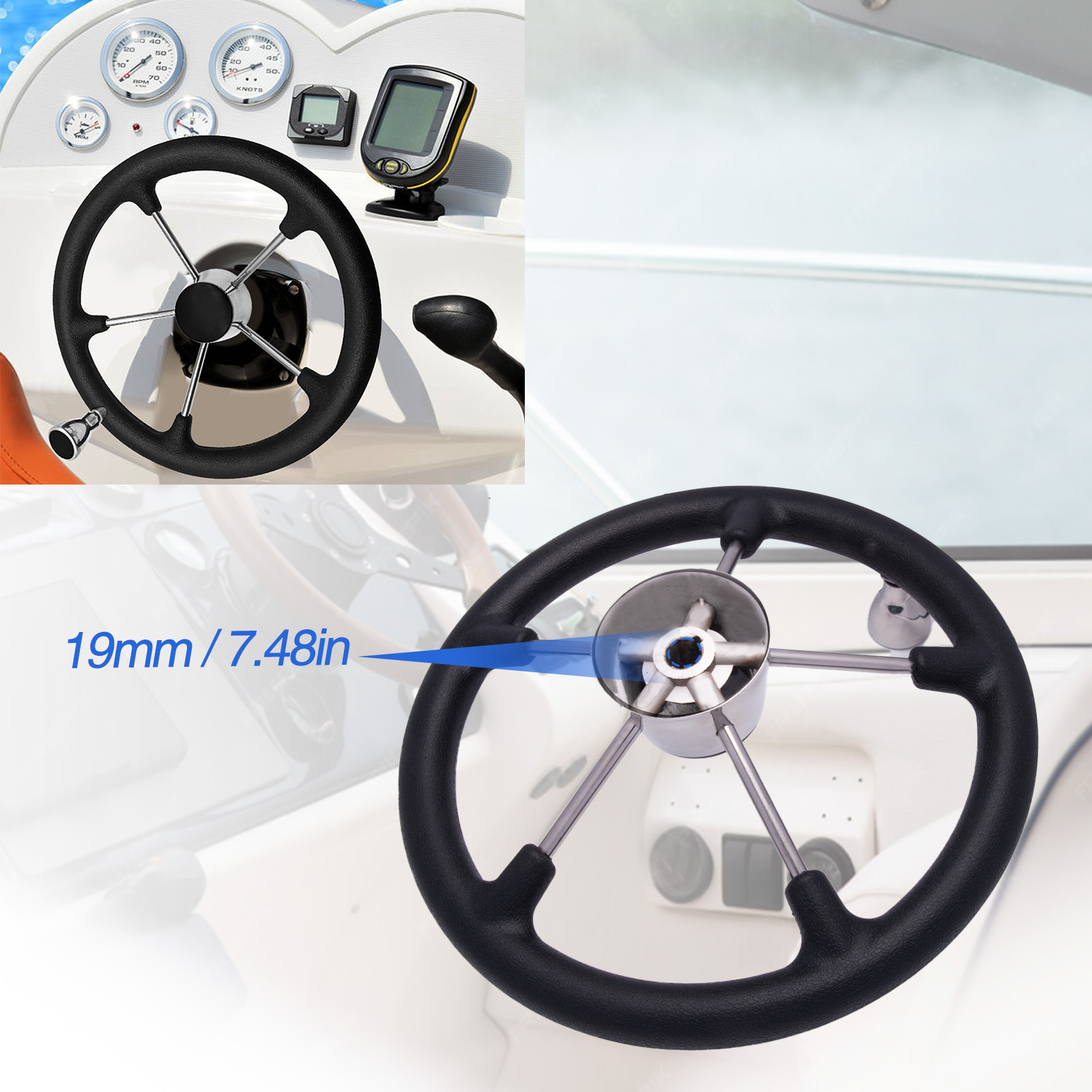 Volante de barco de aço inoxid - Fishing Boat Steering Wheel avaliação e preço